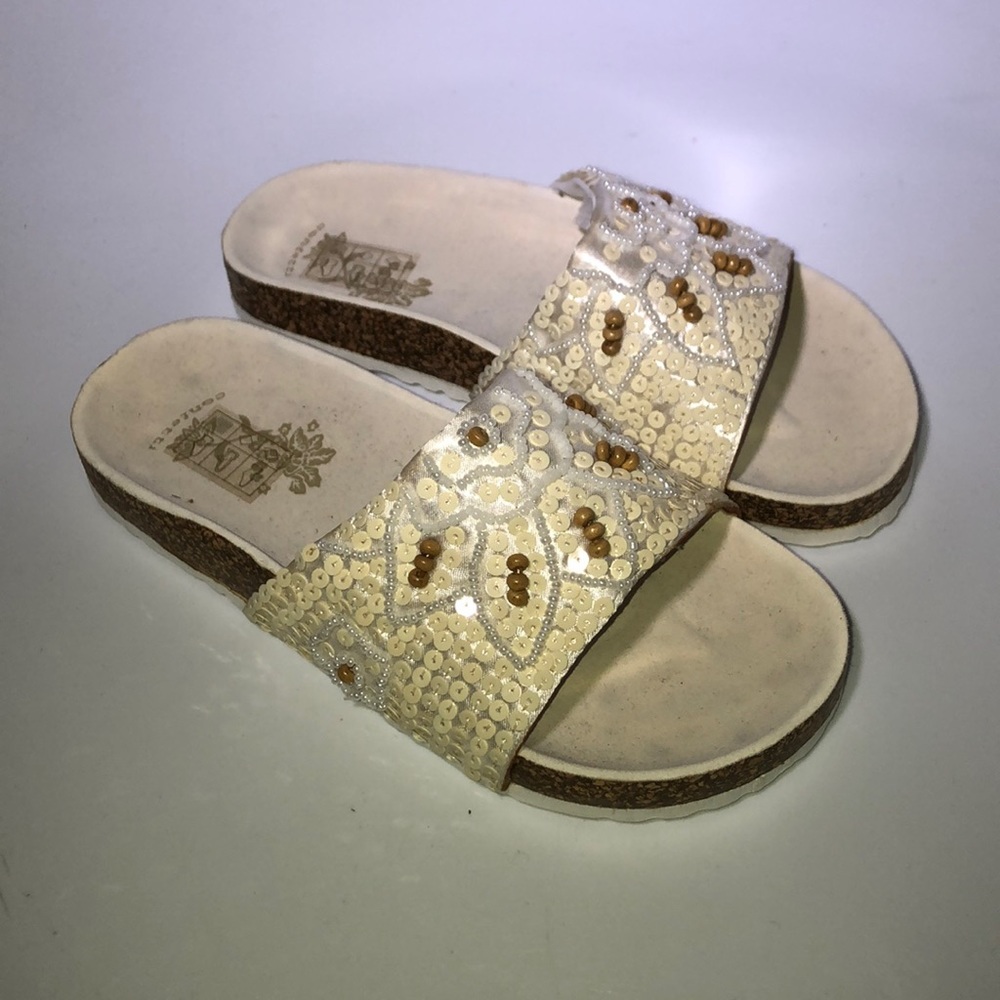 Confetti France Kids Flip Flop Slides Off-White